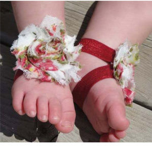 Baby Infant Newborn BAREFOOT SANDALS Red Green
